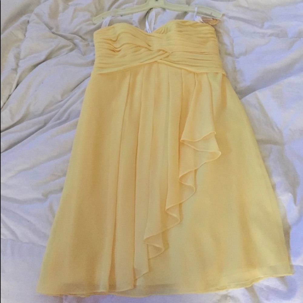 Short Crinkle Chiffon Dress with Front Cascade